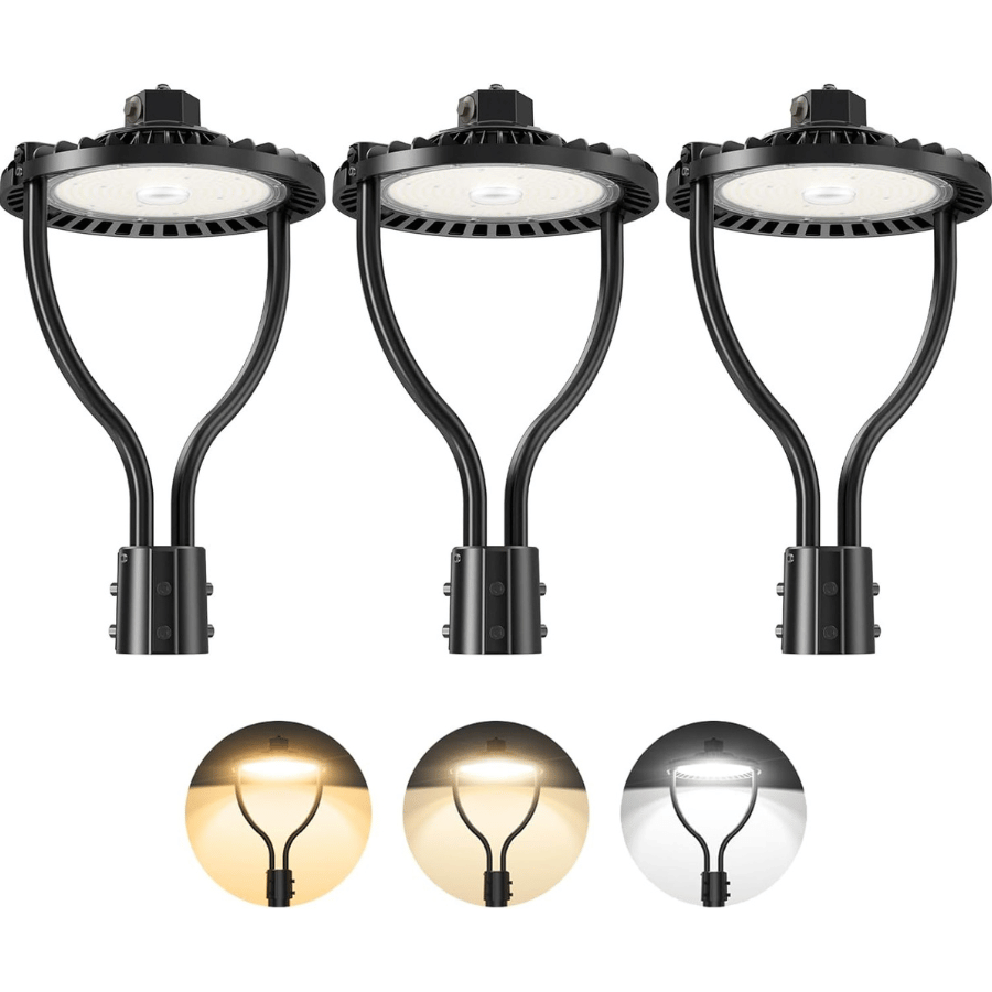 NGTLIGHT LED Post Circle Light - PCA Series, 60W-150W, Selectable Wattage & CCT, 100-277V, Dusk to Dawn