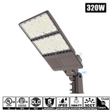 320W 240W LED Shoebox Area Lights WATT Tunable 100-480VAC Built in Photocell