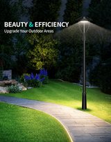 NGTLIGHT LED Post Top Light - PTA Series, 60W-150W, Selectable Wattage & CCT, 100-277V, Dusk to Dawn