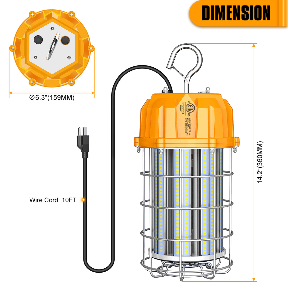 LED Round Work Light - TWL Series,150W,21000lumens,5000K,100-277V, US PLUG