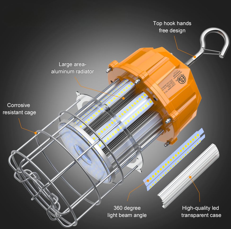 LED Round Work Light - TWL Series,150W,21000lumens,5000K,100-277V, US PLUG Application