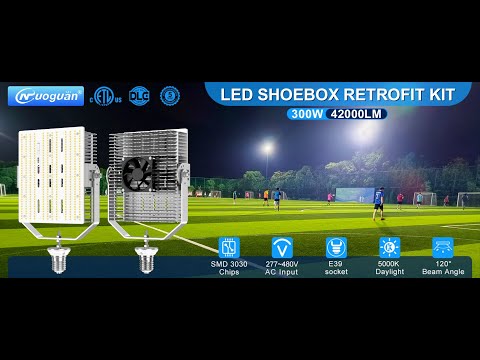 320W 240W LED Shoebox Area Lights WATT Tunable 100-480VAC Built in Photocell